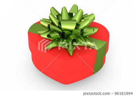 Gift boxes heart shaped with ribbon and bow isolated on white background. Gift boxes heart shaped with ribbon and bow isolated on white background. 96161994