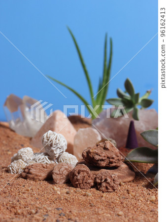 Desert Rose Rocks With Quartz Crystals on Australian Red Sand Desert Rose Rocks With Quartz Crystals on Australian Red Sand 96162413