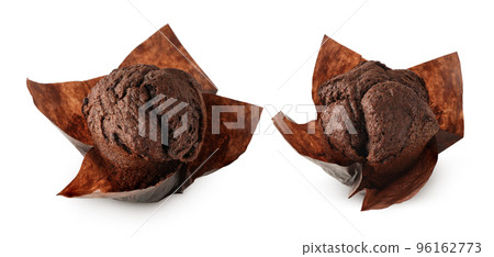 Two dark chocolate muffins Two dark chocolate muffins 96162773