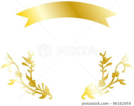 golden ribbon and plant frame 96162959