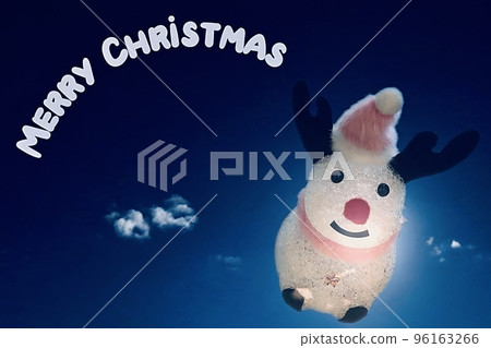 glowing reindeer christmas card 96163266