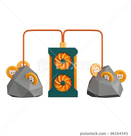 3d rendering concept cryptocurrency mining with computer graphic card. 3d rendering concept cryptocurrency mining with computer graphic card. 96164343