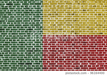 Flag of Benin painted on a brick wall Flag of Benin painted on a brick wall 96164400
