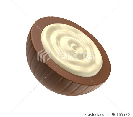Chocolate candy with white chocolate inside 96165570