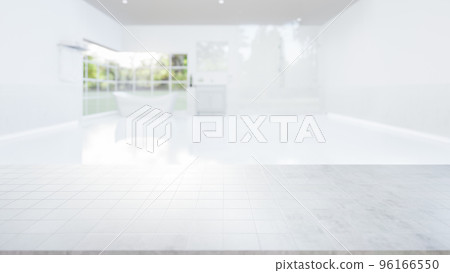 3d rendering of white mosaic counter for background. 96166550