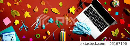 Distance learning with Covid-19 theme Distance learning with Covid-19 theme 96167196