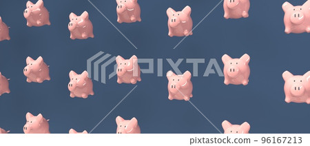 Piggy bank pattern - Financial theme - 3D Piggy bank pattern - Financial theme - 3D 96167213