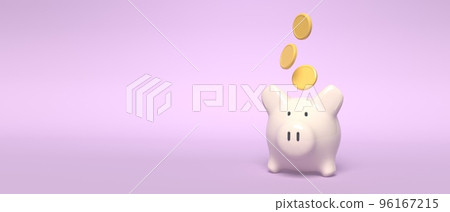 Financial theme with piggy bank and coins 96167215