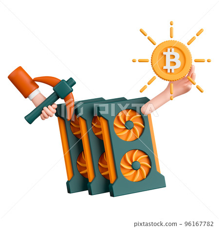 3d rendering concept cryptocurrency mining with computer graphic card. 3d rendering concept cryptocurrency mining with computer graphic card. 96167782