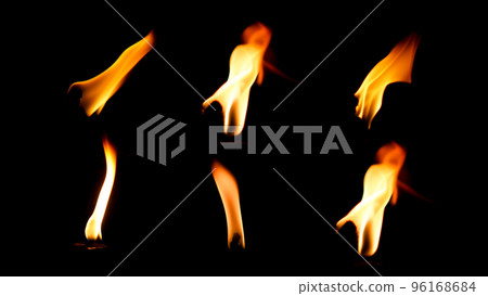 six fires on a black background 96168684