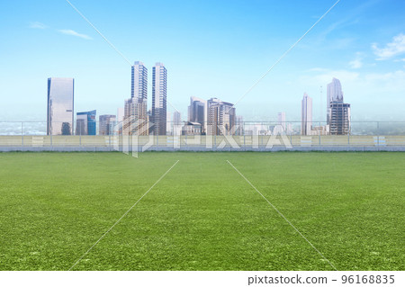 Grass inside the football stadium 96168835
