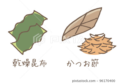 乾海帶和乾鰹魚的插圖 96170400