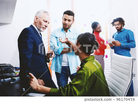 Business people that work together in office. Concept of teamwork and partnership 96170459