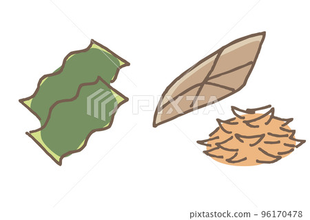 乾海帶和乾鰹魚插圖（無文字） 96170478