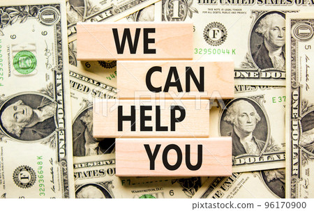 Support and we can help you symbol. Concept words We can help you on wooden blocks. Beautiful background from dollar bills. Business, psychological we can help you concept. Copy space. Support and we can help you symbol. Concept words We can help you on wooden blocks. Beautiful background from dollar bills. Business, psychological we can help you concept. Copy space. 96170900