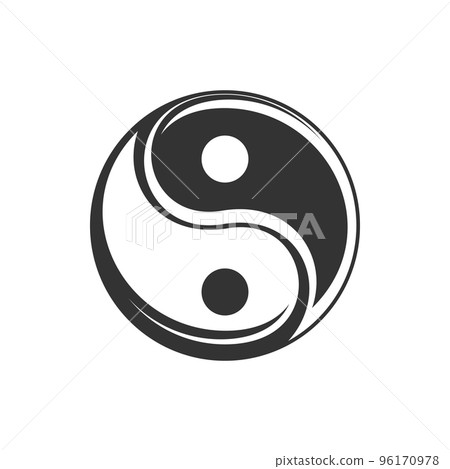 Buddhism symbol isolated yin yang sign. Vector... - Stock Illustration ...