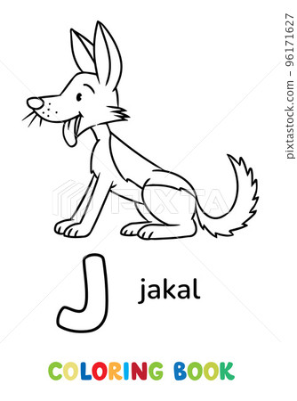 Jakal. Animals ABC coloring book for kids Jakal. Animals ABC coloring book for kids 96171627
