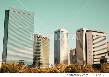 Osaka City, Osaka Prefecture Osaka Business Park seen from Osaka Castle Park 96172126
