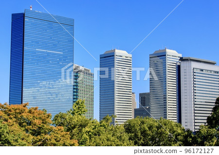 Osaka City, Osaka Prefecture Osaka Business Park seen from Osaka Castle Park 96172127