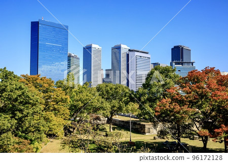 Osaka City, Osaka Prefecture Osaka Business Park seen from Osaka Castle Park 96172128