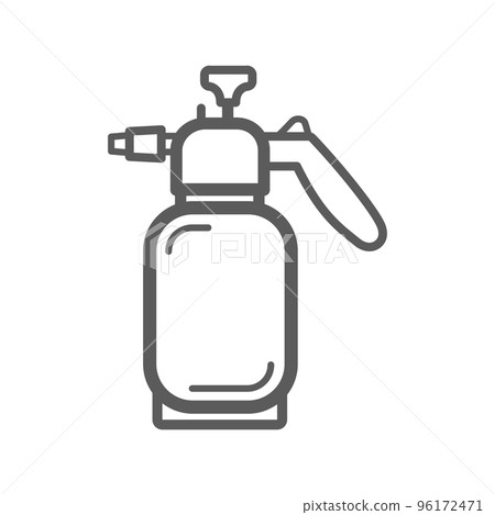 Manual gas burner isolated outline icon. Vector linear gas burner device producing controlled flame by mixing fuel natural gas or propane with ambient air supplied oxygen. Welding instrument 96172471