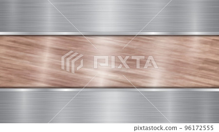 Metal background with polished plate 96172555