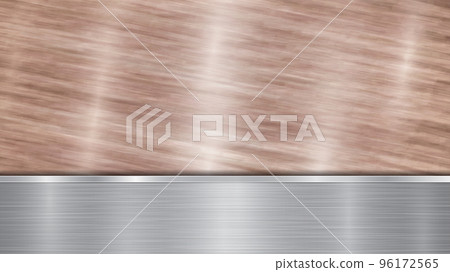 Metal background with polished plate 96172565