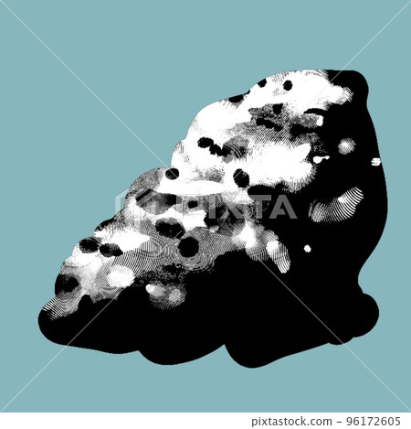 graphic engraving of stones. realistic illustration of sea stone. 96172605