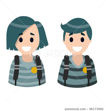 Students with backpacks. Boy and girl. Avatar for social network. 96173060