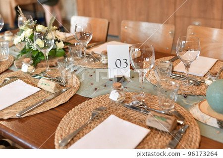 The wedding decor with a white flowers bouquet The wedding decor with a white flowers bouquet 96173264