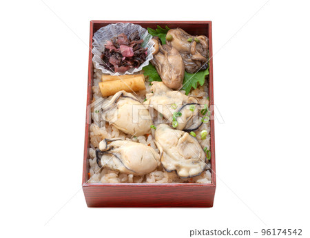 Take-out oyster rice lunch box [white background/clipping] 96174542