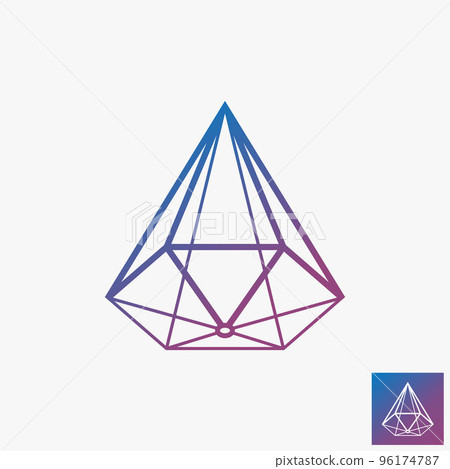 Simple and unique line shape octagonal or prism on 3D imagination image graphic icon logo design abstract concept vector stock. Can be used as symbol related to creative or mathematics Simple and unique line shape octagonal or prism on 3D imagination image graphic icon logo design abstract concept vector stock. Can be used as symbol related to creative or mathematics 96174787