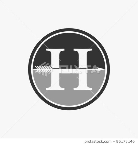 Simple and unique letter or word H serif font... - Stock Illustration ...