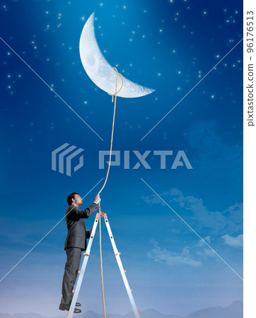 Businessman wants the moon Businessman wants the moon 96176513