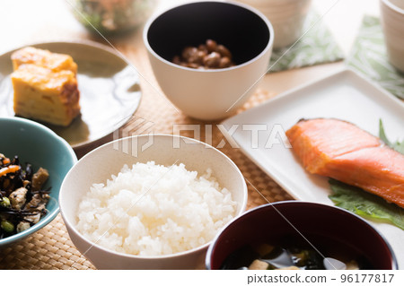 Breakfast with happy and delicious new rice Breakfast with happy and delicious new rice 96177817