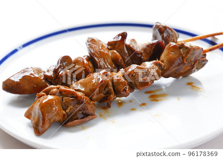 Charcoal-grilled yakitori with sauce (liver) Charcoal-grilled yakitori with sauce (liver) 96178369