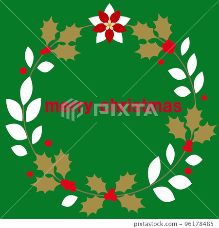 Christmas wreath frame holly poinsettia 96178485