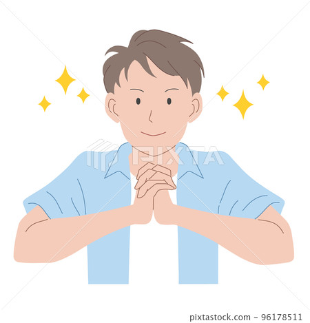 一個男人把手放在一起的插圖素材 96178511