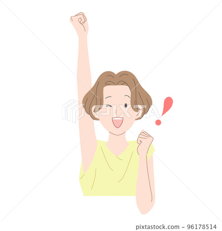 Illustration material of a woman doing a guts pose 96178514