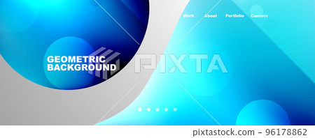 Circle, flowing shape composition geometric abstract background. Vector Illustration For Wallpaper, Banner, Background, Card, Book Illustration, landing page 96178862