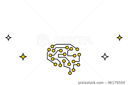Image of AI, brain shaped electronic circuit and copy space Image of AI, brain shaped electronic circuit and copy space 96179504