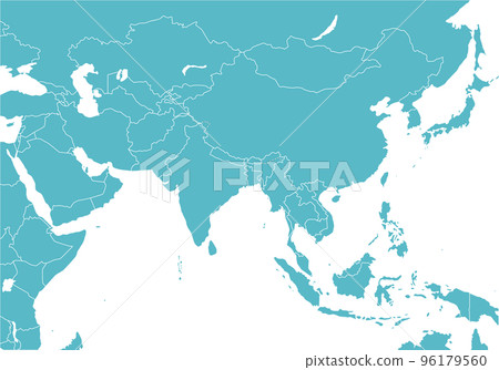 Map of all of Asia, borders, continent of Asia Map of all of Asia, borders, continent of Asia 96179560