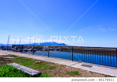 Summer seaside park scenery "Roadside Station Uto Marina" sightseeing spot 96179911