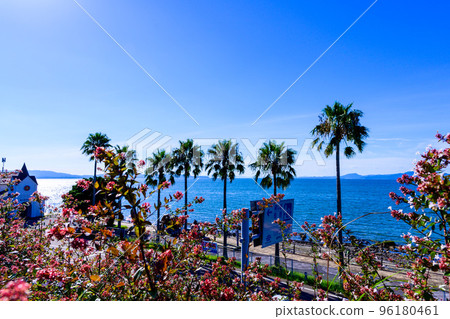 以美麗的夏日天空為背景的天草有明章魚高速公路周圍的風景“道之站有明（漣漪之地）”旅遊勝地 96180461