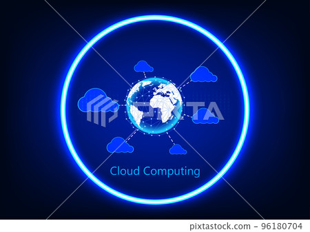 Vector illustration concept cloud computing Hi Technology style background text digital technology vector illustration Vector illustration concept cloud computing Hi Technology style background text digital technology vector illustration 96180704