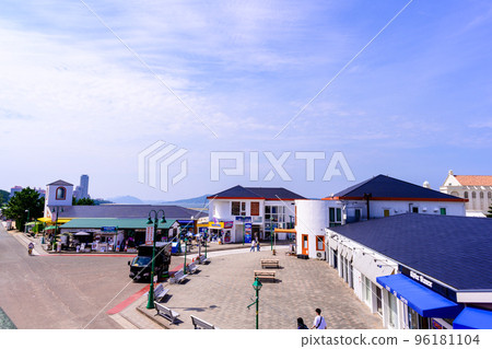 百道濱海濱公園風景與美麗的夏日天空 旅遊勝地 96181104