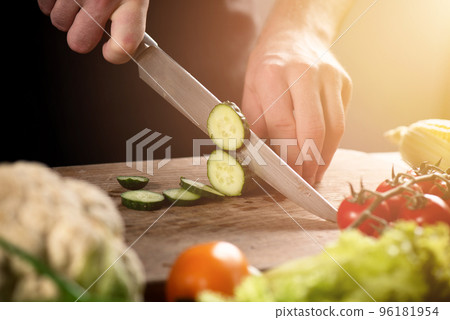 Chef at work with vegetables. Concept of genuine food 96181954