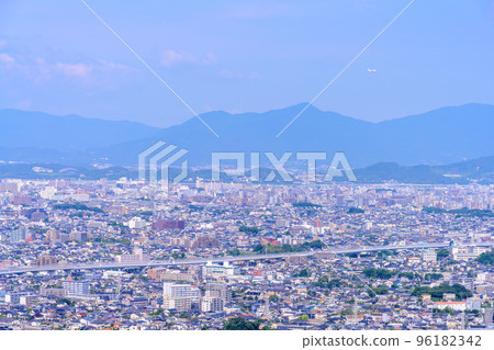 Cityscape against a beautiful summer sky "Fukuoka city panoramic view" 96182342