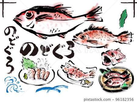 Nodoguro的日式手繪插圖 96182356