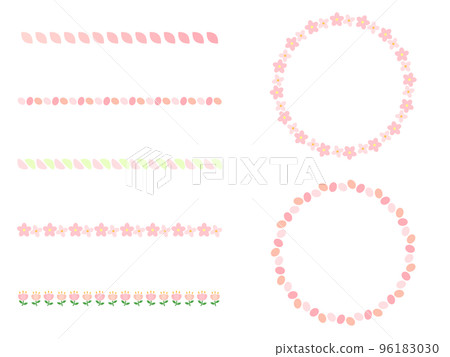 Illustration set of pink lines and frames perfect for spring 96183030